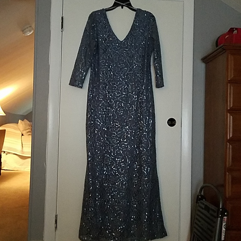 Formal lace and sequined gown